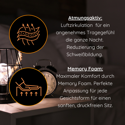 Schlafmaske atmungsaktiv. Schlafmaske Memory Foam